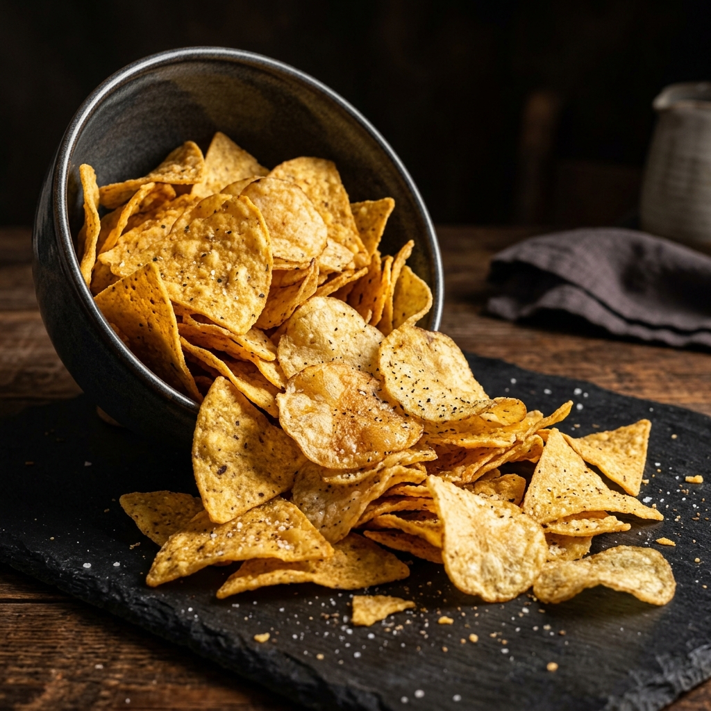 Chips and extruded